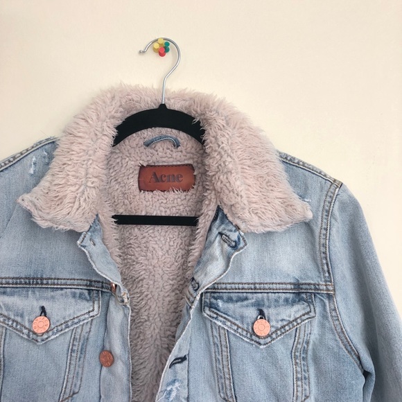 Acne Denim Sherpa Jacket - Picture 2 of 4
